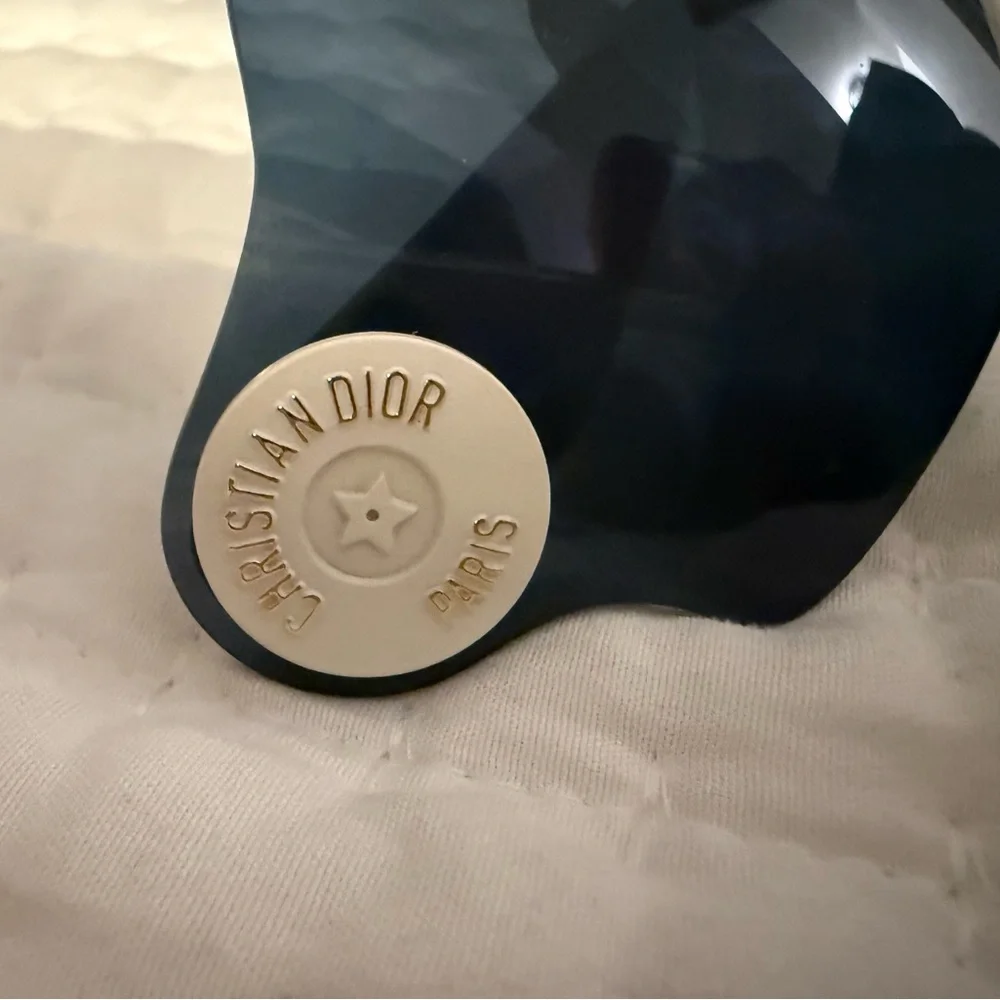 Dior Shield Sunglasses Dark Blue Lens with Gold Emblem - Picture 2 of 8